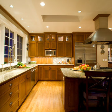 Lighted cabinetry and built in appliances