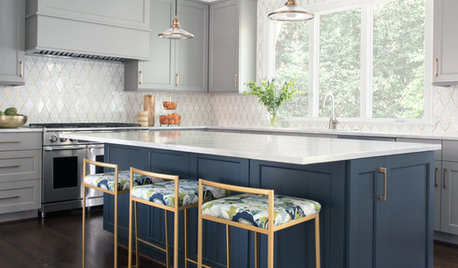 Thoughtful Style and Storage in a Gray-and-Blue Kitchen