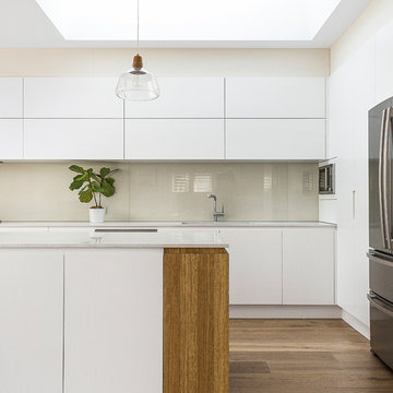 White Kitchen With Timber Butchers Block Island