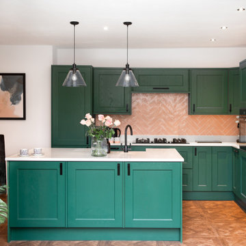 Little Greene painted shaker kitchen