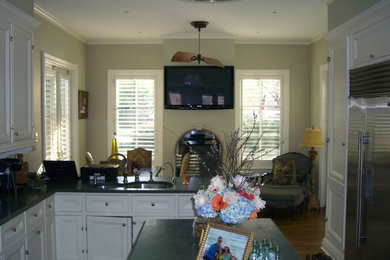 Example of a cottage chic kitchen design in Little Rock