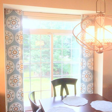 Living Room and Kitchen Custom Window Treatments