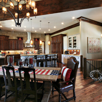 Lodge Inspired Residence - Open Concept Kitchen and Dining Room