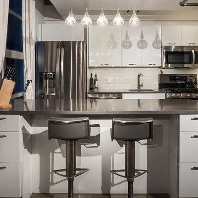 Inspiration for a contemporary single-wall kitchen remodel in Vancouver