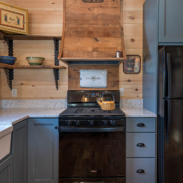 Log Cabin gets a Blue Kitchen