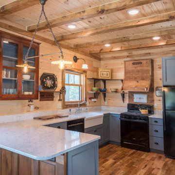 Log Cabin gets a Blue Kitchen