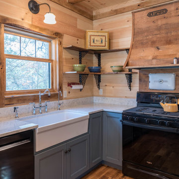 Log Cabin gets a Blue Kitchen