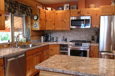 Example of a mountain style kitchen design in Seattle