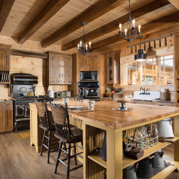 Log Home Kitchen Modern-Day Farmhouse