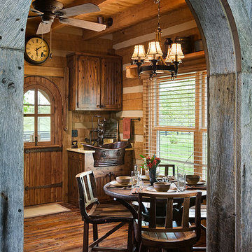 Log home with barn wood and Western decor