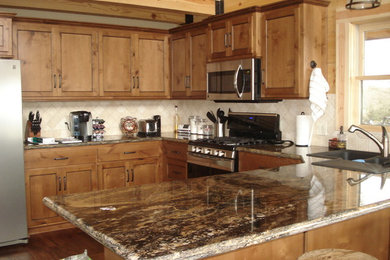 This is an example of a rustic kitchen in Houston.