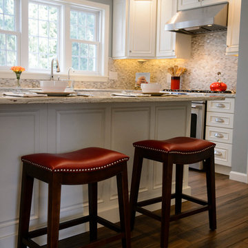 Longmeadow White Kitchen with a Pop of Red
