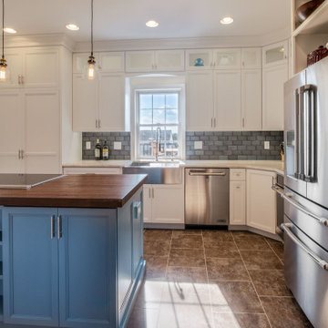 Loud Family Farmhouse Kitchen Remodel with Blue Island