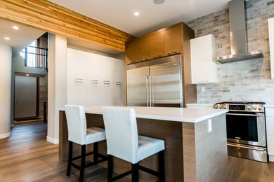 Design ideas for a modern kitchen in Calgary.