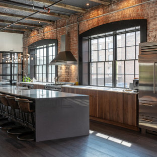 Industrial kitchen photos - Urban kitchen photo in Indianapolis