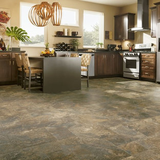 Must See Vinyl Floor Kitchen With Dark Wood Cabinets Pictures & Ideas