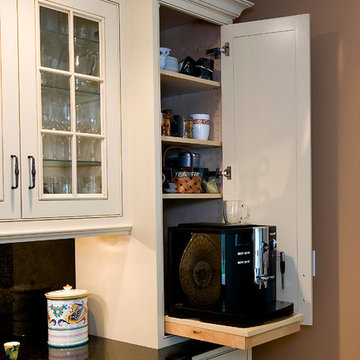 Mahogany Gourmet Kitchen with White Glazed Center Island