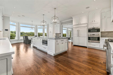 Example of a transitional kitchen design in New York