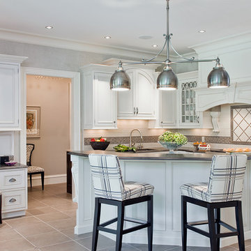 Manor House doorstyle in white with Walnut Butler Pantry