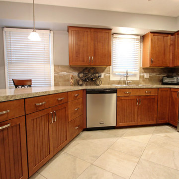 Maple Cabinets with Beige Laminate Countertops ~ Strongsville, OH