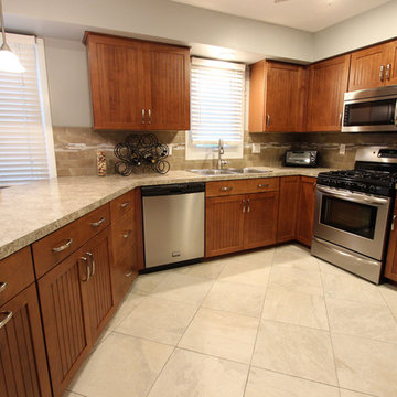 Maple Cabinets with Beige Laminate Countertops ~ Strongsville, OH