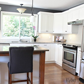 Maple Kitchen Cabinet Makeover - Paint and Countertops