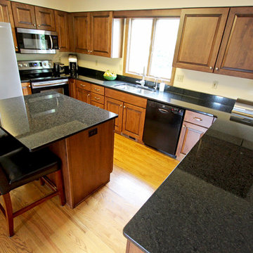 Maple Kitchen Cabinets with Black Pearl Granite Countertops ~ Copley, OH