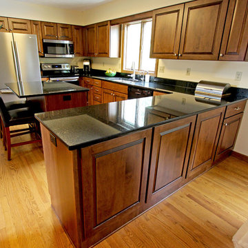 Maple Kitchen Cabinets with Black Pearl Granite Countertops ~ Copley, OH