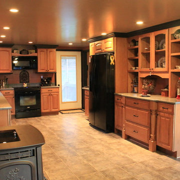 Maple Kitchen with Black Accents