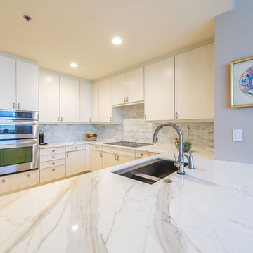 Marble Countertop and White Cabinets