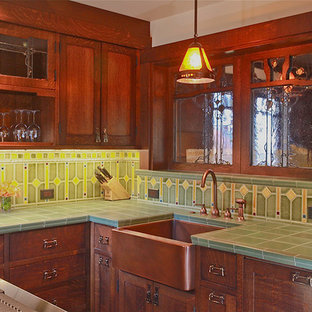 75 Beautiful Craftsman Kitchen With Tile Countertops Pictures Ideas February 2021 Houzz