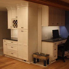 Kitchen Light cabinets with medium floors