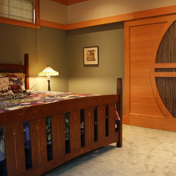 Master bedroom barn-style sliding door