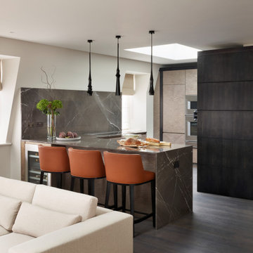 Mayfair Penthouse - Contemporary Open Plan Kitchen with Gaggenau Appliances