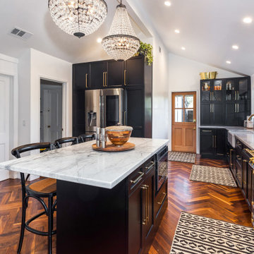 McAdams - Encino - Black & Brass Kitchen Remodeling