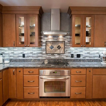 Medium Dark Maple Cabinet Contemporary Kitchen