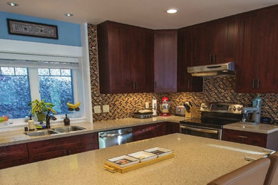 Merlot Cabinets & Solid Surface Countertops