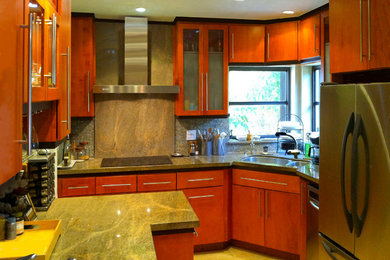 Inspiration for a small transitional kitchen remodel in Miami