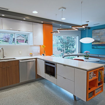 Mid-century inspired custom Modern Kitchen