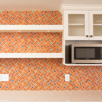 Mid Century Modern Basketweave Kitchen