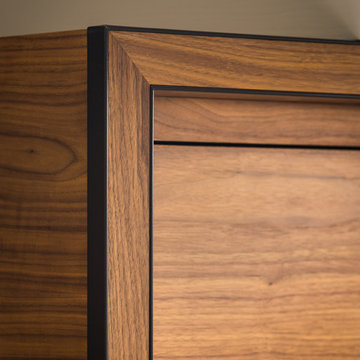 Mid Century Modern Kitchen - Custom Walnut Cabinet detail