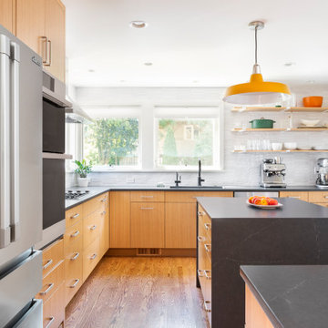 Mid-Century Modern Kitchen with Yellow & Green