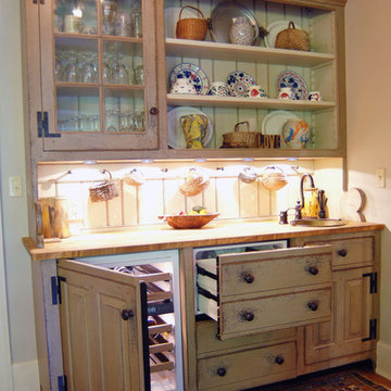 Mid Ohio Farm House - Collected Style Painted and Curly Maple Kitchen