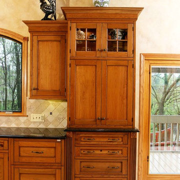 Mid tone wood cabinet