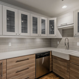 75 Beautiful Laminate Floor And Tray Ceiling Kitchen ...