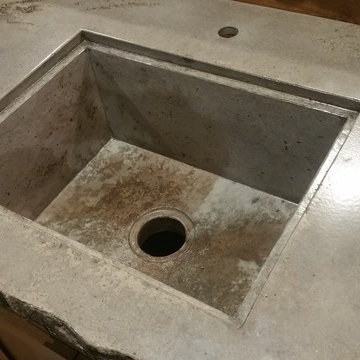 Milaca Kitchen concrete integral sink with coordinating veining & natural color