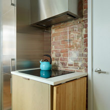 Stainless steel with clear or possible upper cabinets