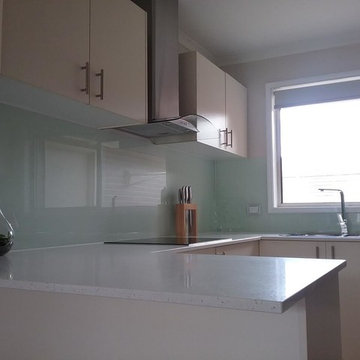 Mint green colour kitchen splashbacks