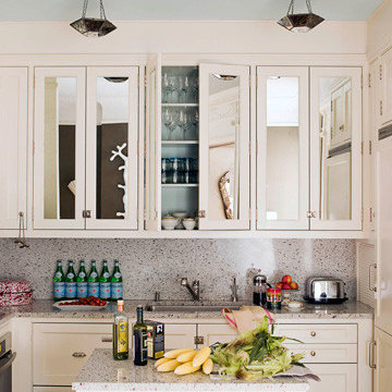 Mirrored Cabinet Doors - Ideas to Update the Kitchen - House Beautiful