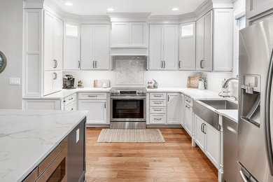 Example of a trendy kitchen design in Charlotte